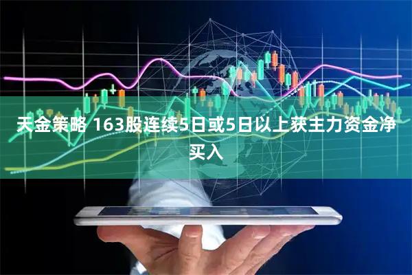 天金策略 163股连续5日或5日以上获主力资金净买入